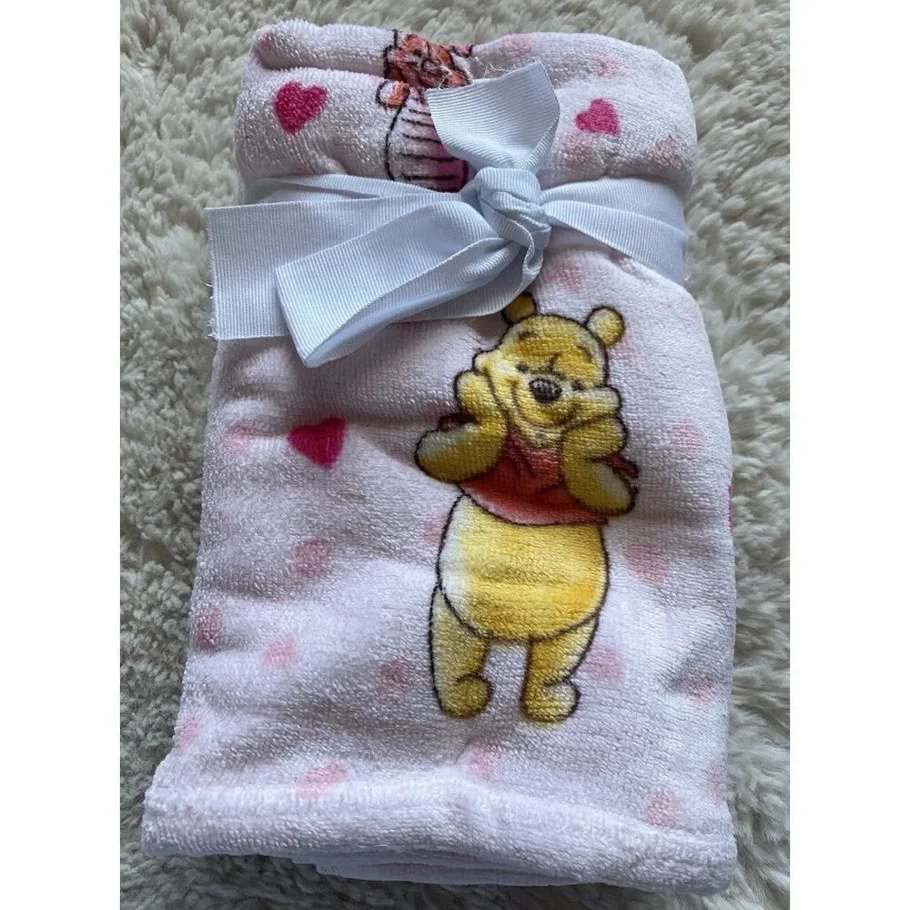 2 Pack Disney Winnie The Pooh Piglet Valentines Hearts Bath Hand Towels 16 X 26”